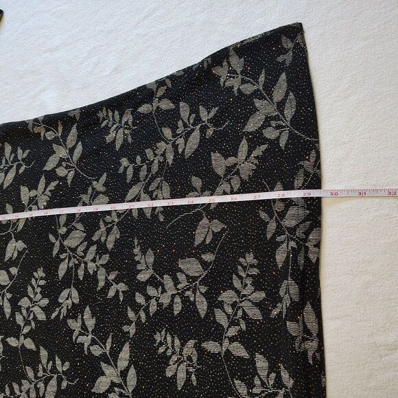 Vtg JKLA Dark Floral Slinky Stretch Top 2X Sparkle Party Blouse Whimsigoth Y2K - Picture 6 of 8